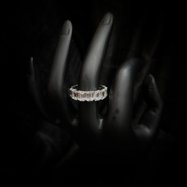 Emerald cut band Ring