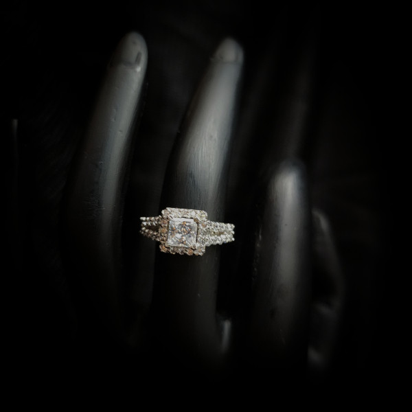 Paved Princess square Ring